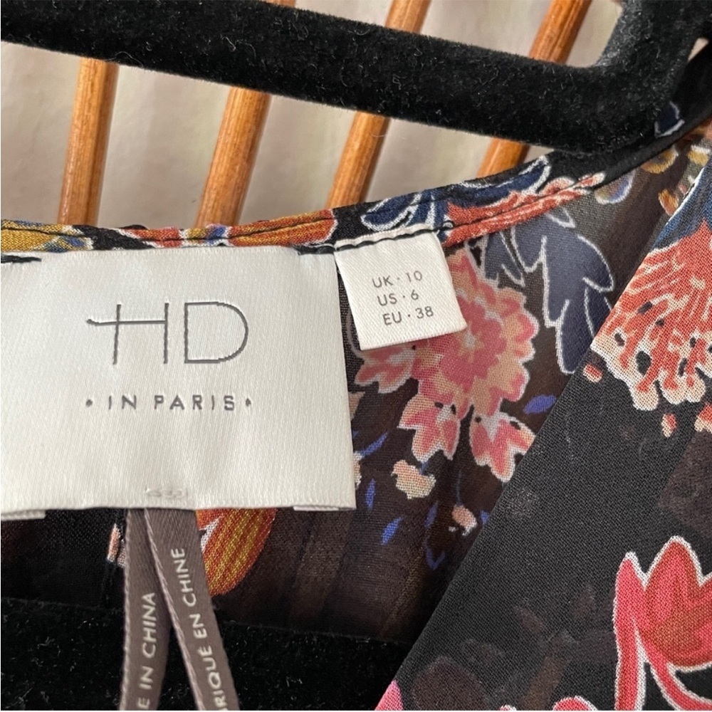 HD in Paris Black Floral Beautiful Maxi Dress size 6 - Picture 8 of 11
